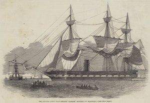 La fregata a vapore egiziana Sharkie, disegnata al largo di Blackwall